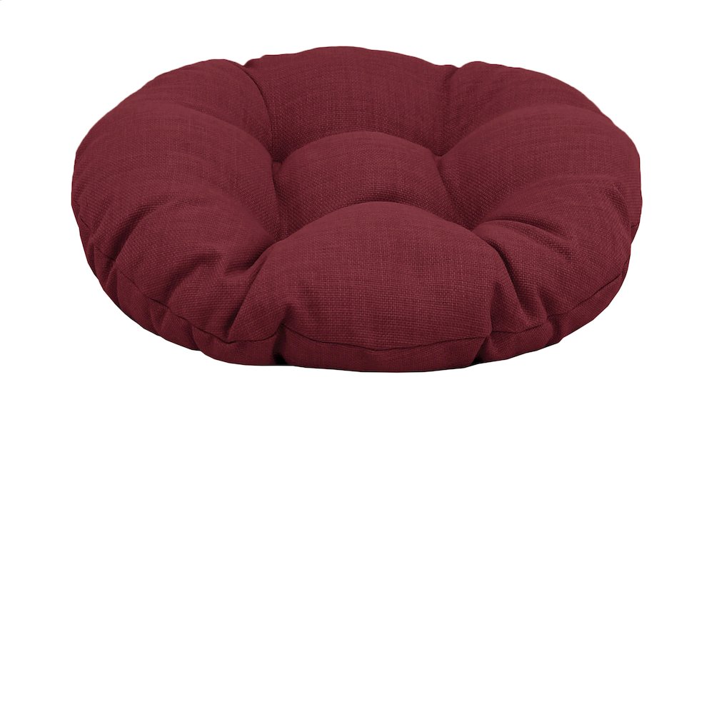 18-inch Round Solid Spun Polyester Tufted Footstool Cushion 93301-18IN-REO-SOL-17. Picture 1