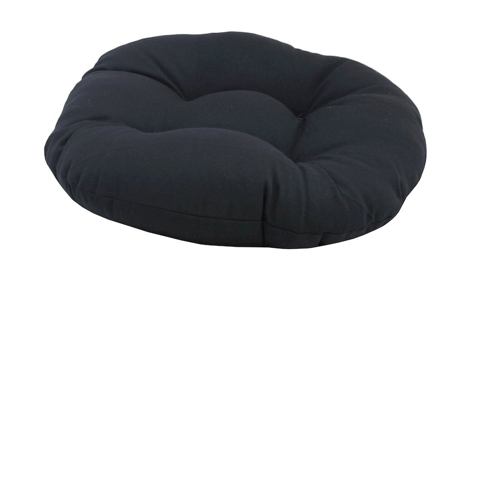18-inch Round Solid Twill Tufted Footstool Cushion. Picture 1