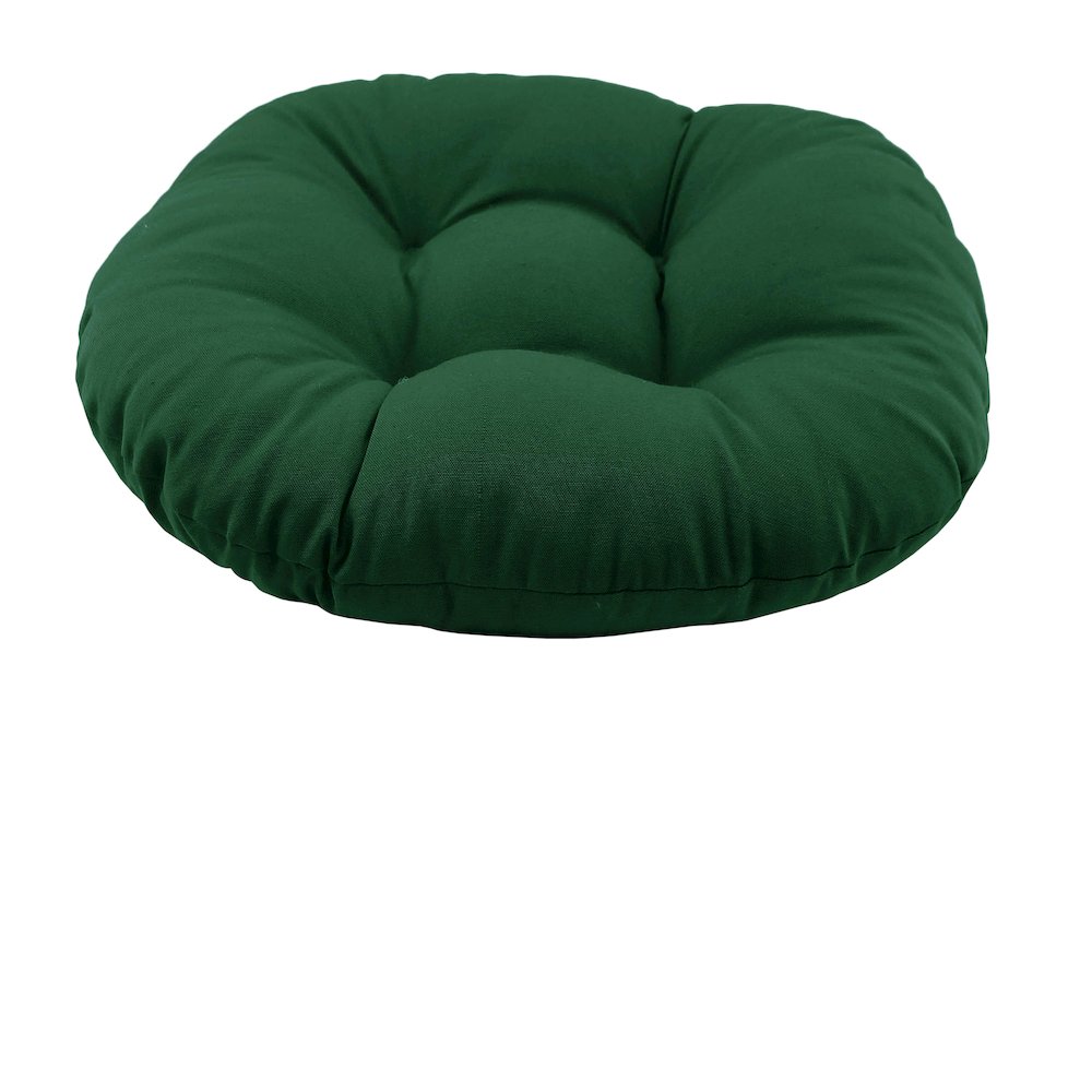 18-inch Round Solid Twill Tufted Footstool Cushion. Picture 1