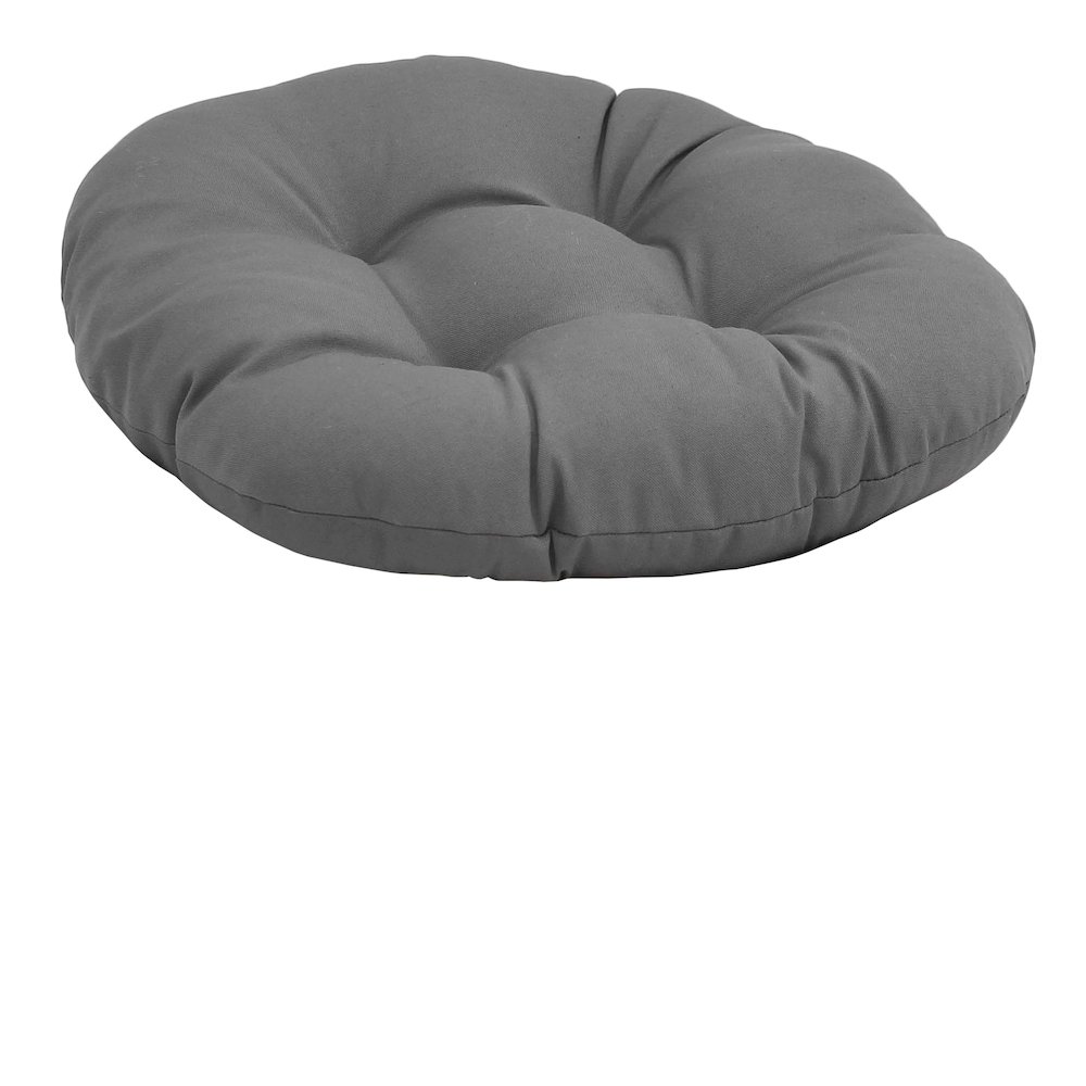 18-inch Round Solid Twill Tufted Footstool Cushion. Picture 1