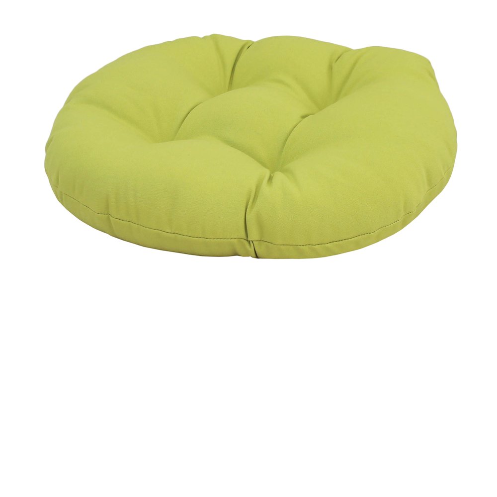 18-inch Round Solid Twill Tufted Footstool Cushion. Picture 1