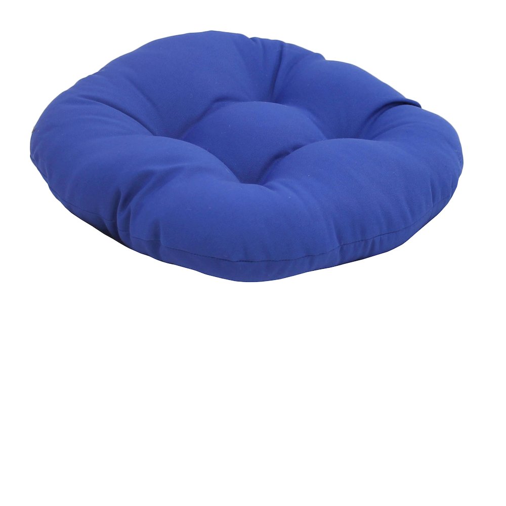 18-inch Round Solid Twill Tufted Footstool Cushion. Picture 1