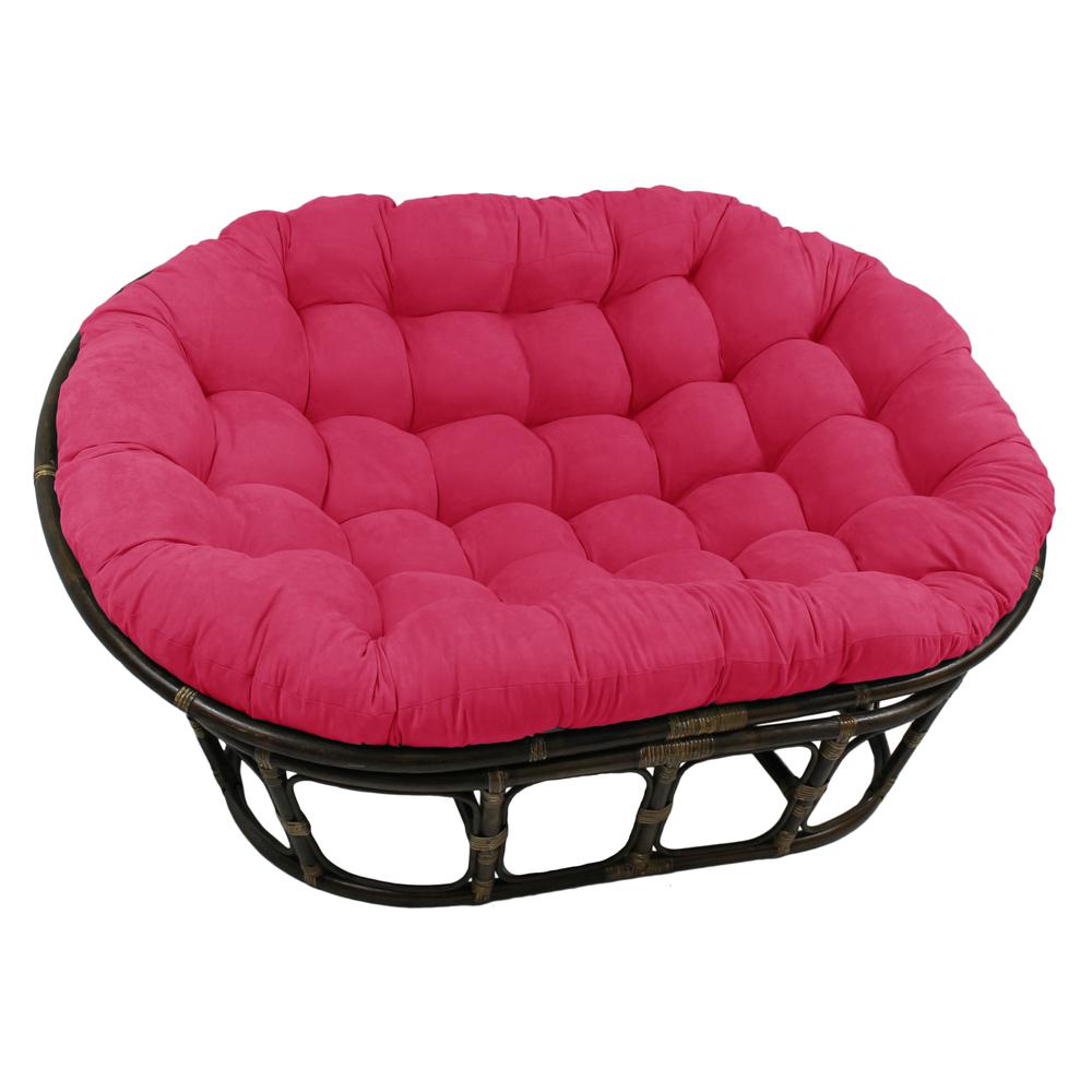 78-inch by 58-inch Solid Microsuede Double Papasan Cushion  93304-78-MS-BB. Picture 1