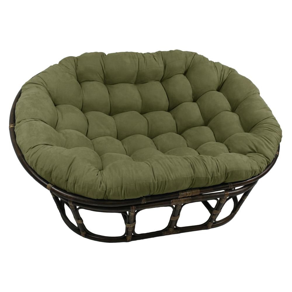 78-inch by 58-inch Solid Microsuede Double Papasan Cushion  93304-78-MS-SG. Picture 1