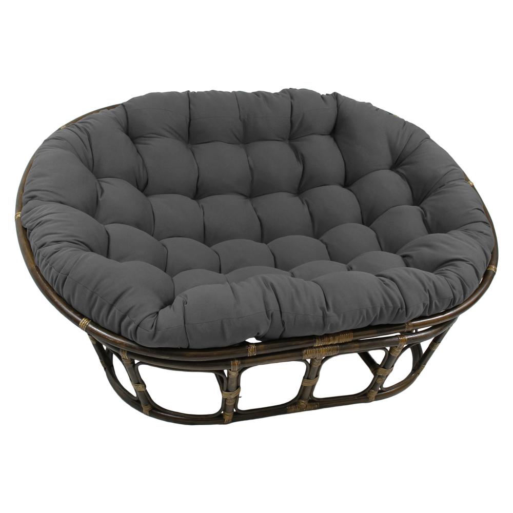 78-inch by 58-inch Solid Twill Double Papasan Cushion  93304-78-TW-GY. Picture 1