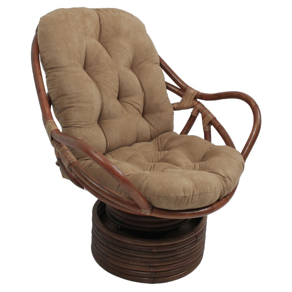48-inch by 24-inch Solid Micro Suede Swivel Rocker Cushion. Picture 1