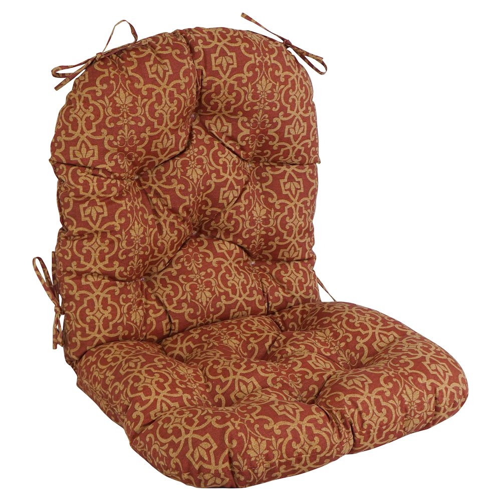 48-inch by 24-inch Patterned Outdoor Spun Polyester Swivel Rocker Cushion. Picture 1