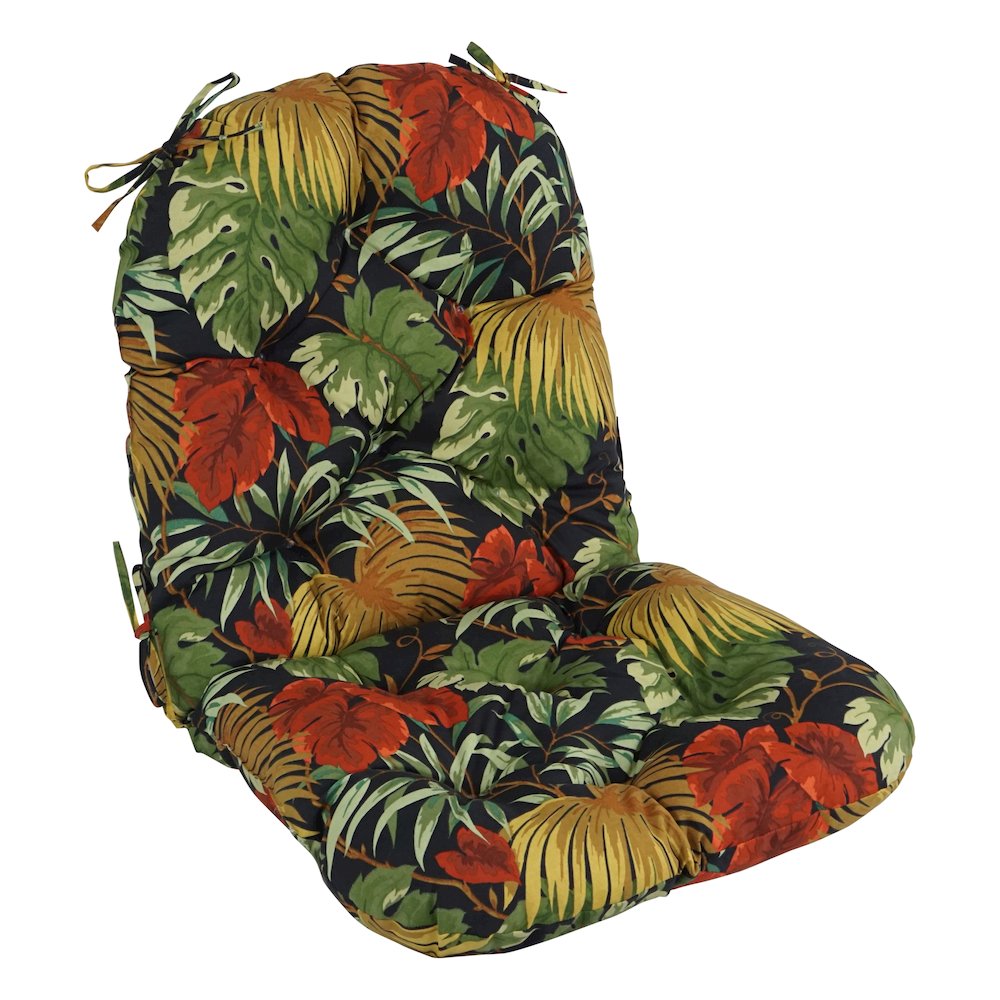 48-inch by 24-inch Patterned Outdoor Spun Polyester Swivel Rocker Cushion. Picture 1