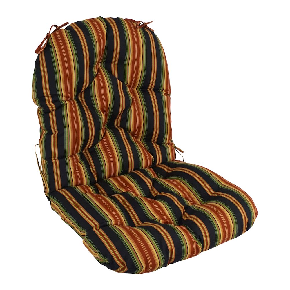 48-inch by 24-inch Patterned Outdoor Spun Polyester Swivel Rocker Cushion. Picture 1