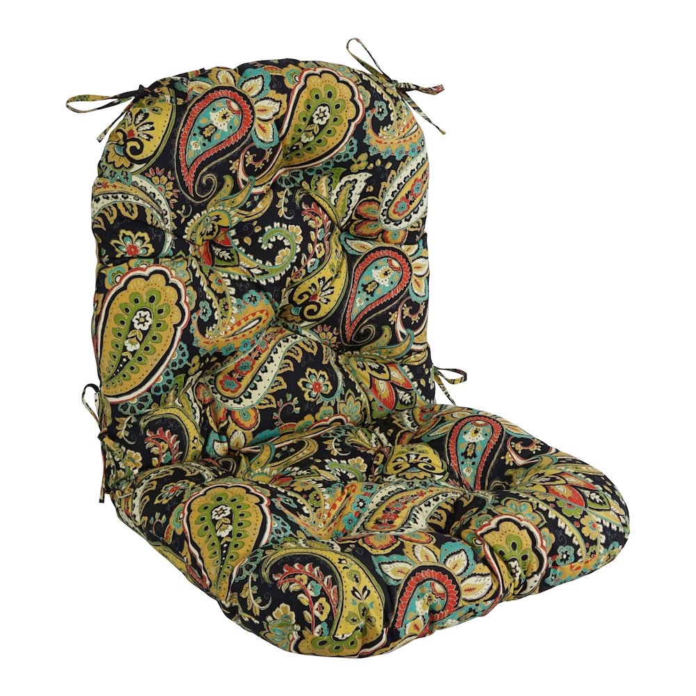 48-inch by 24-inch Patterned Outdoor Spun Polyester Swivel Rocker Cushion. Picture 1