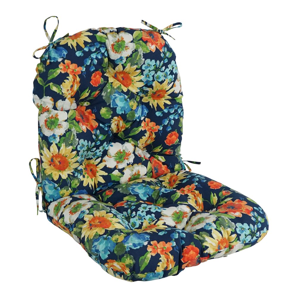48-inch by 24-inch Patterned Outdoor Spun Polyester Swivel Rocker Cushion. Picture 1