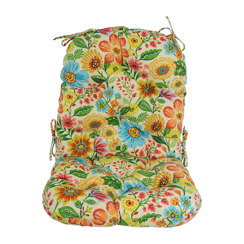48-inch by 24-inch Patterned Outdoor Spun Polyester Swivel Rocker Cushion. Picture 2