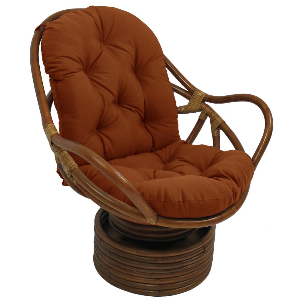 48-inch by 24-inch Solid Outdoor Spun Polyester Swivel Rocker Cushion. Picture 1