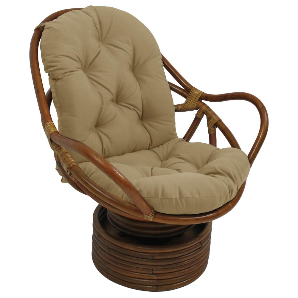 48-inch by 24-inch Solid Outdoor Spun Polyester Swivel Rocker Cushion. Picture 1