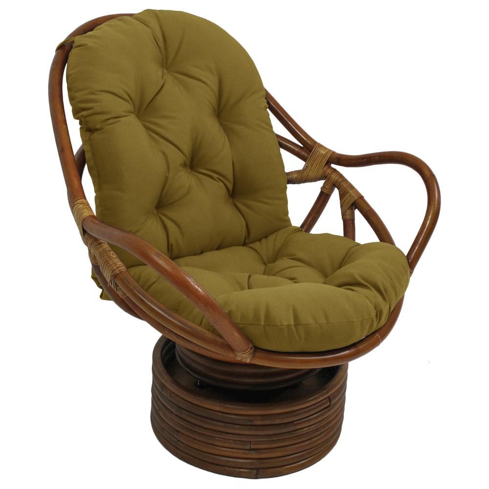 48-inch by 24-inch Solid Outdoor Spun Polyester Swivel Rocker Cushion. Picture 1
