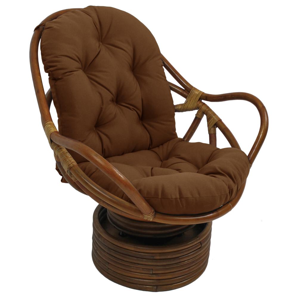 48-inch by 24-inch Solid Outdoor Spun Polyester Swivel Rocker Cushion. Picture 1