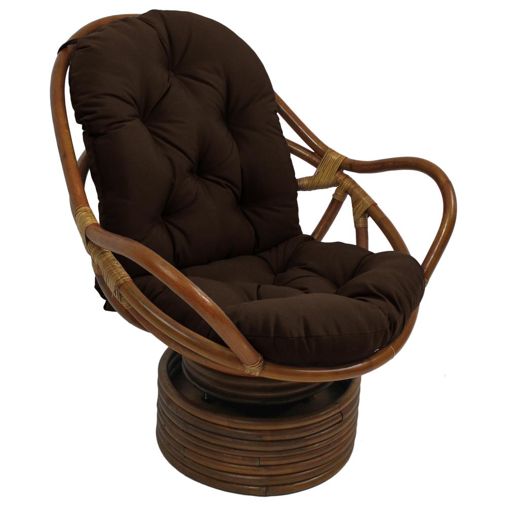 48-inch by 24-inch Solid Outdoor Spun Polyester Swivel Rocker Cushion. Picture 1