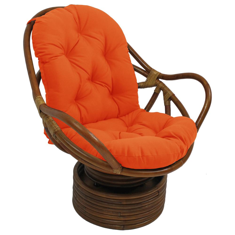 48-inch by 24-inch Solid Outdoor Spun Polyester Swivel Rocker Cushion. Picture 1