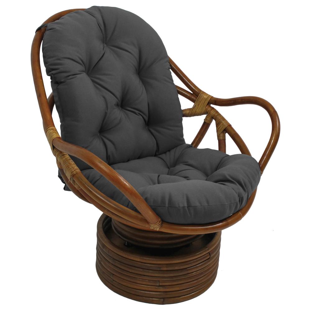 48-inch by 24-inch Solid Outdoor Spun Polyester Swivel Rocker Cushion. Picture 1