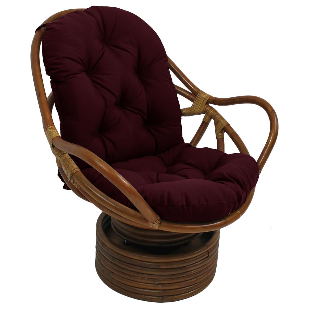 48-inch by 24-inch Solid Outdoor Spun Polyester Swivel Rocker Cushion. Picture 1