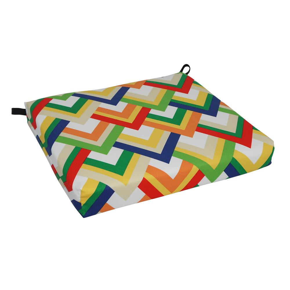 20-inch by 19-inch Patterned Outdoor Chair Cushion 93454-1CH-OD-119. Picture 1