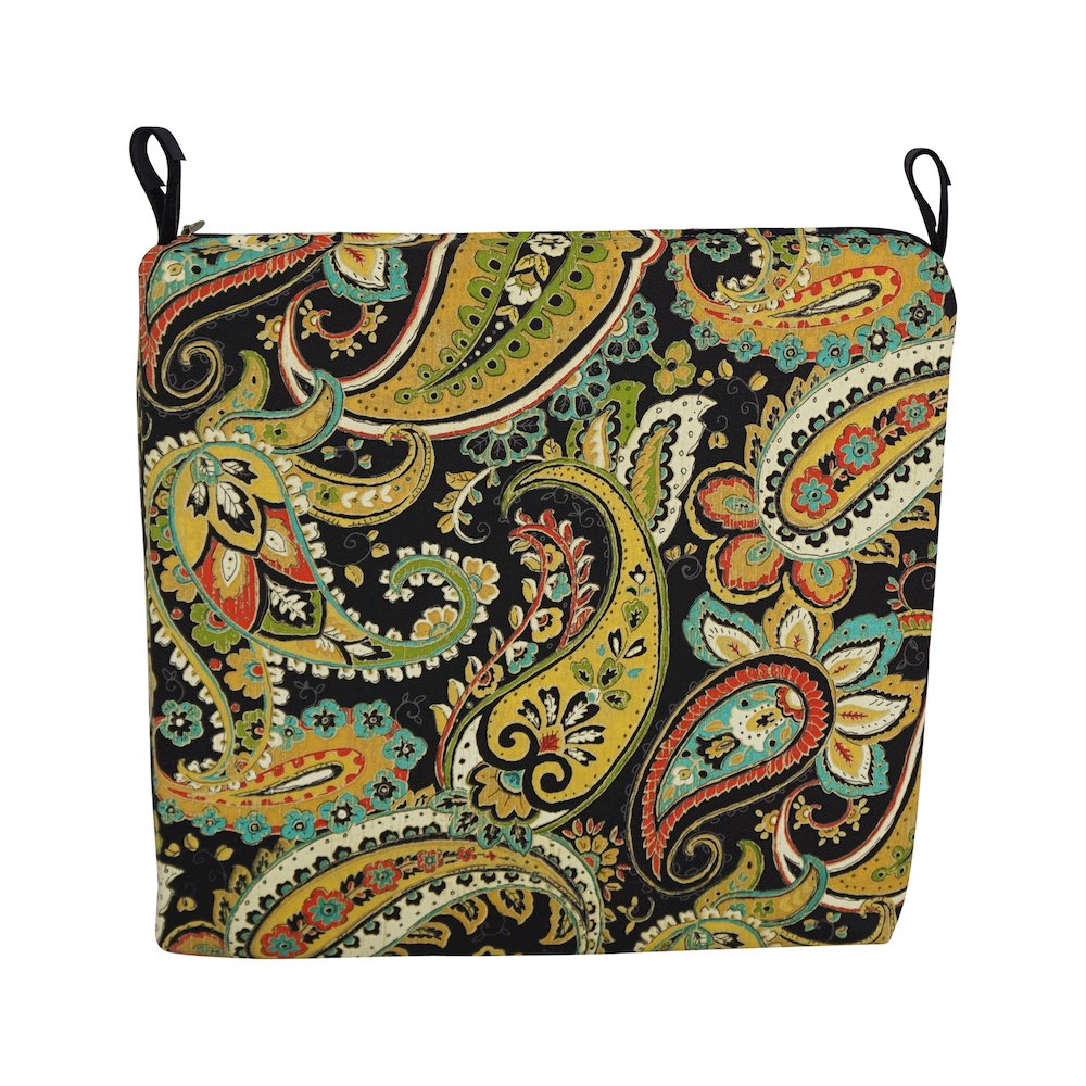 20-inch by 19-inch Patterned Outdoor Spun Polyester Chair Cushion. Picture 2