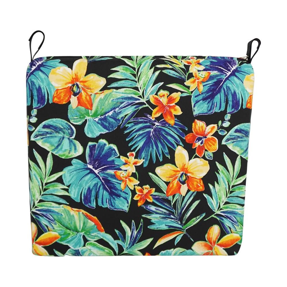 20-inch by 19-inch Patterned Outdoor Spun Polyester Chair Cushion. Picture 2