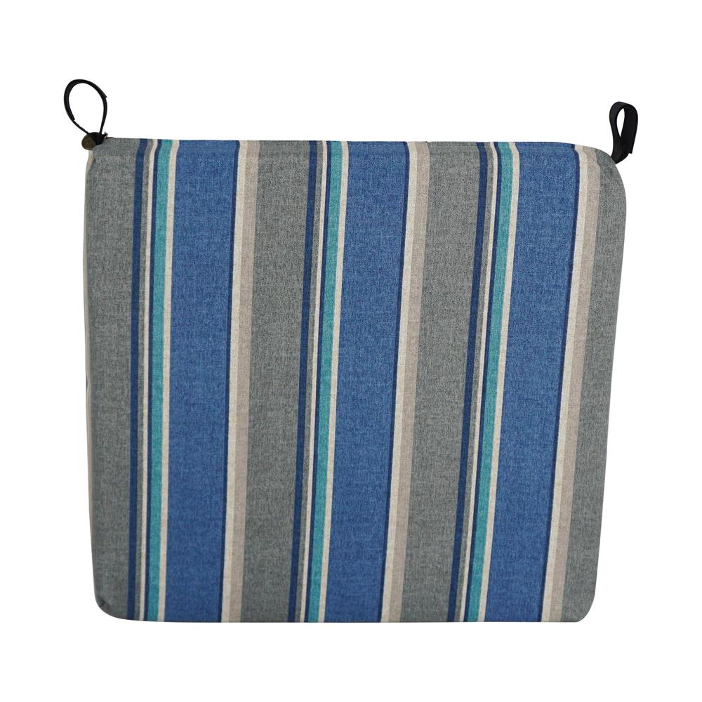 20-inch by 19-inch Patterned Outdoor Spun Polyester Chair Cushion. Picture 2