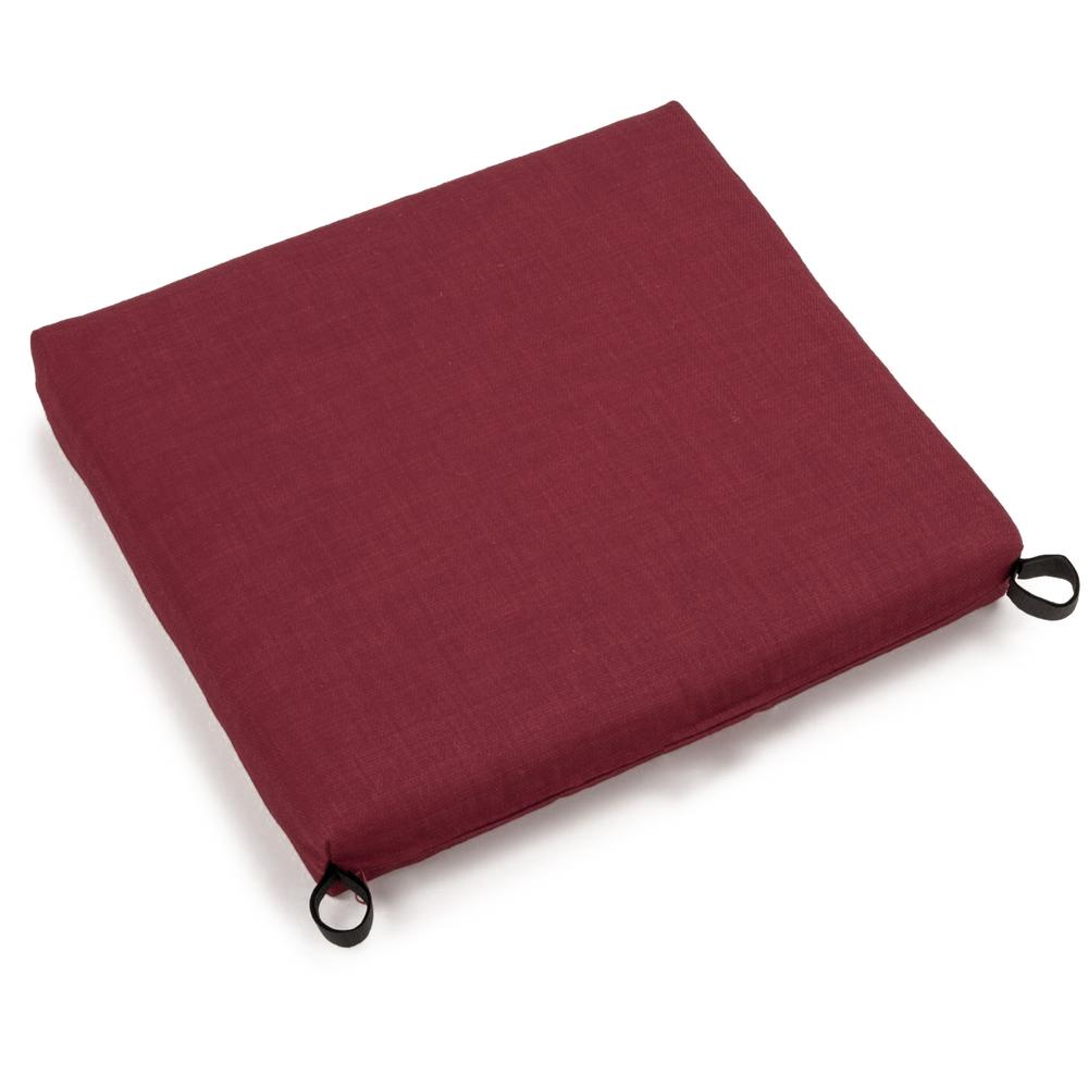 20-inch by 19-inch Solid Outdoor Spun Polyester Chair Cushion. Picture 1