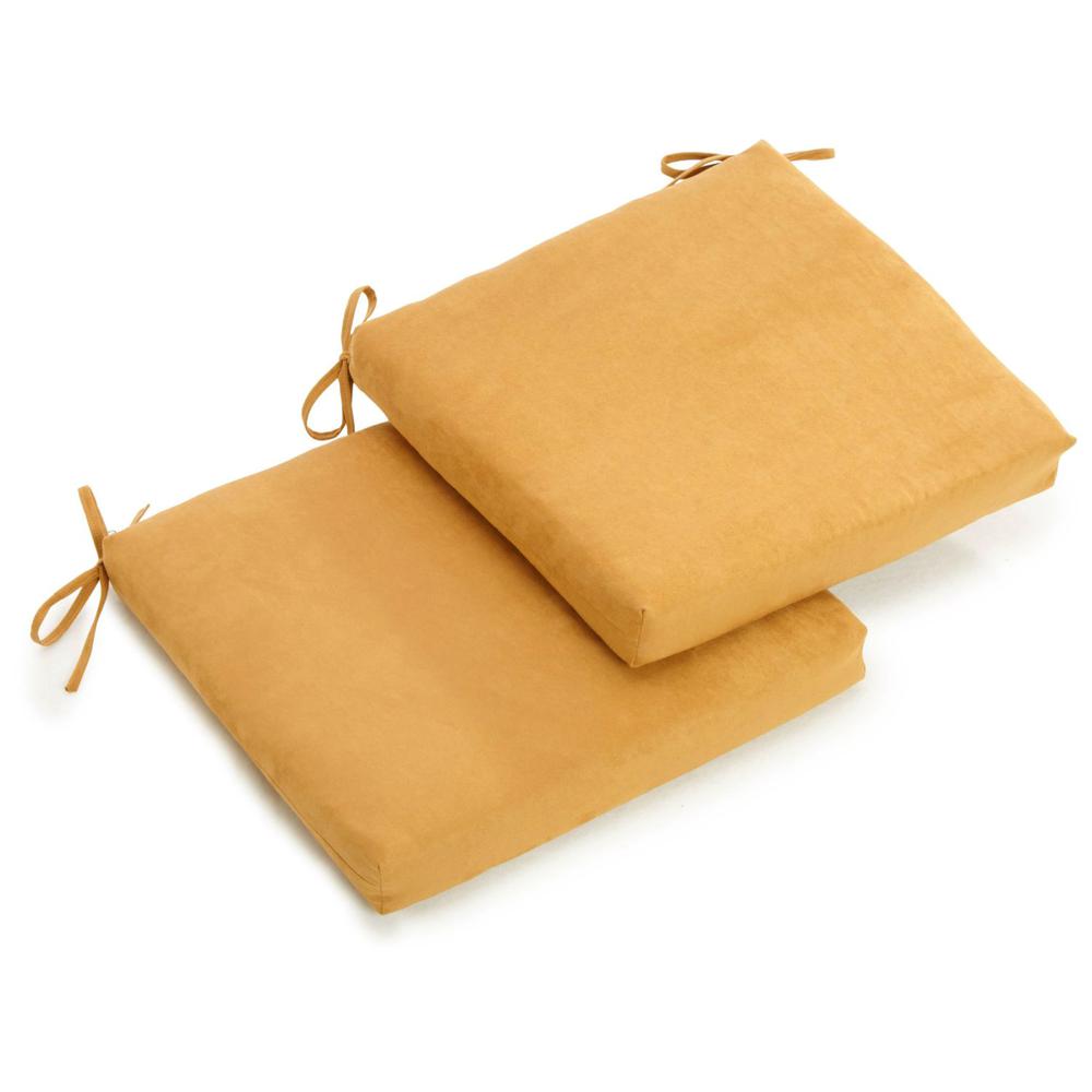 20-inch by 19-inch Solid Microsuede Chair Cushions (Set of 2)  93454-2CH-MS-LM. Picture 1