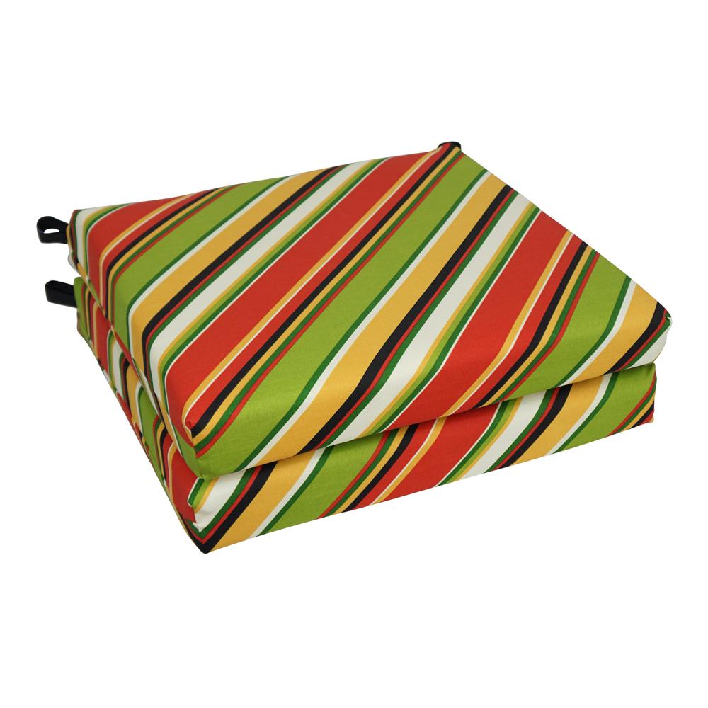 20-inch by 19-inch Patterned Outdoor Chair Cushions (Set of 2)  93454-2CH-OD-102. Picture 1