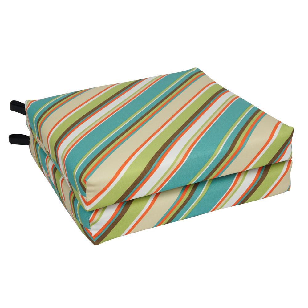 20-inch by 19-inch Patterned Outdoor Chair Cushions (Set of 2)  93454-2CH-OD-103. Picture 1