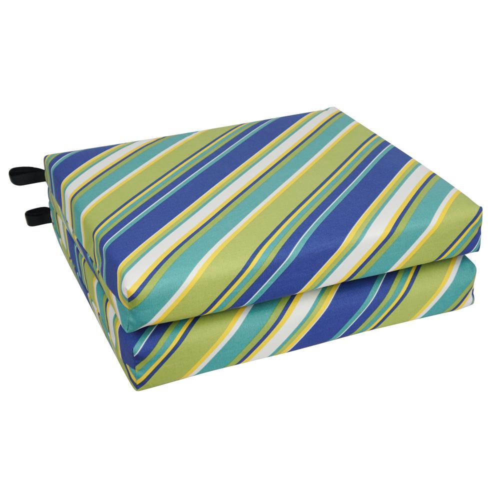 20-inch by 19-inch Patterned Outdoor Chair Cushions (Set of 2)  93454-2CH-OD-104. Picture 1