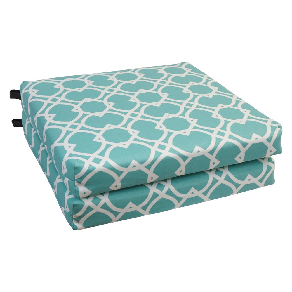 20-inch by 19-inch Patterned Outdoor Chair Cushions (Set of 2)  93454-2CH-OD-144. Picture 1