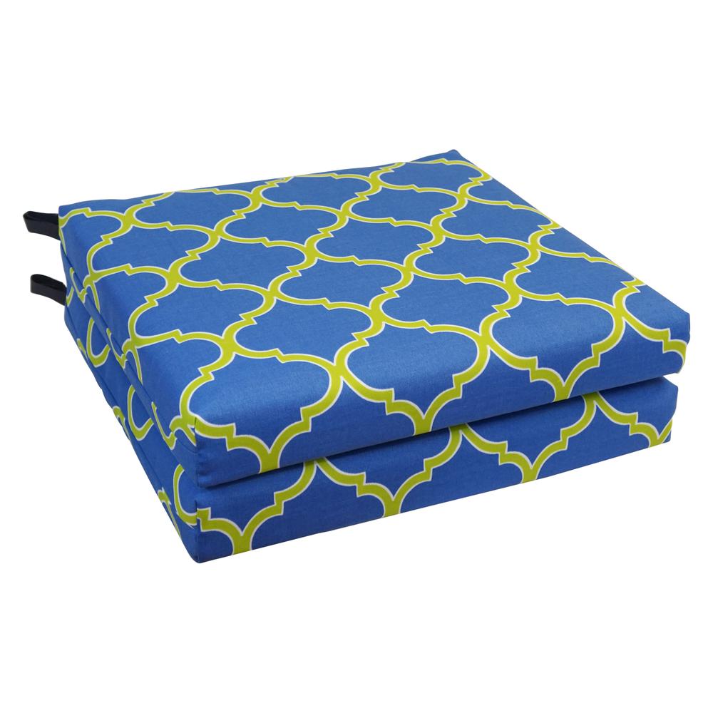 20-inch by 19-inch Patterned Outdoor Chair Cushions (Set of 2)  93454-2CH-OD-150. Picture 1