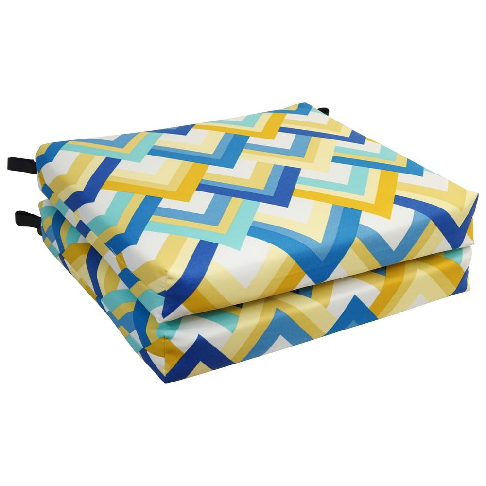20-inch by 19-inch Patterned Outdoor Chair Cushions (Set of 2)  93454-2CH-OD-184. Picture 1