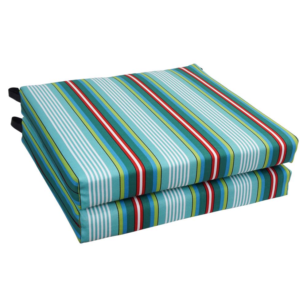 20-inch by 19-inch Patterned Outdoor Chair Cushions (Set of 2)  93454-2CH-OD-195. Picture 1