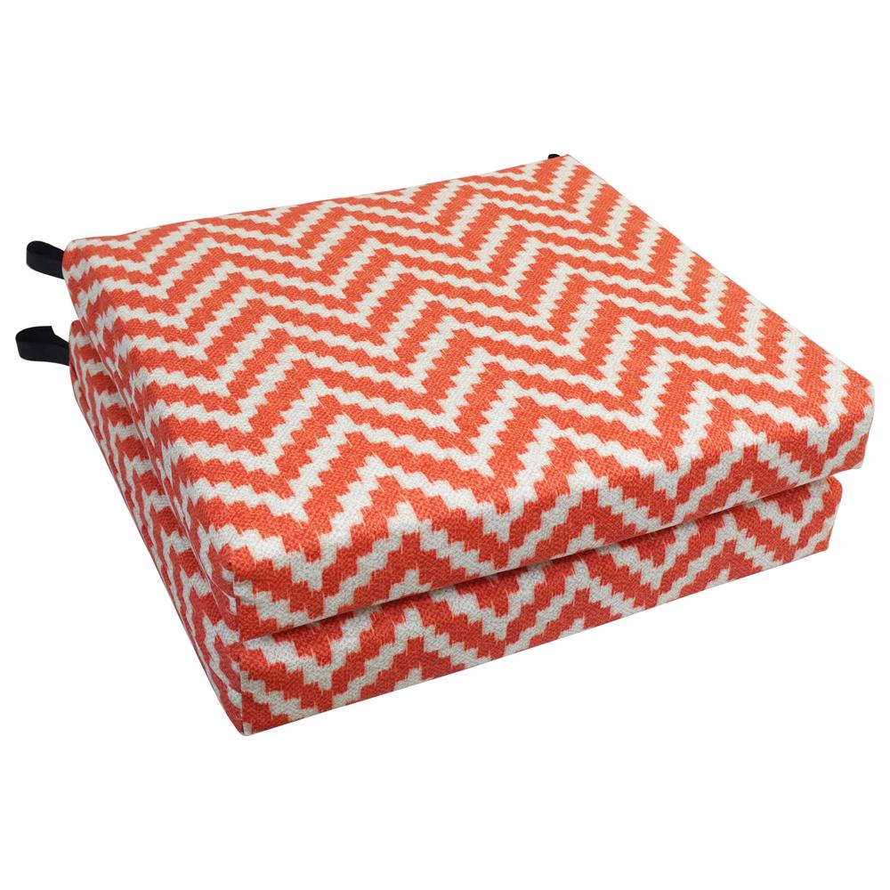 20-inch by 19-inch Patterned Outdoor Chair Cushions (Set of 2)  93454-2CH-OD-199. Picture 1