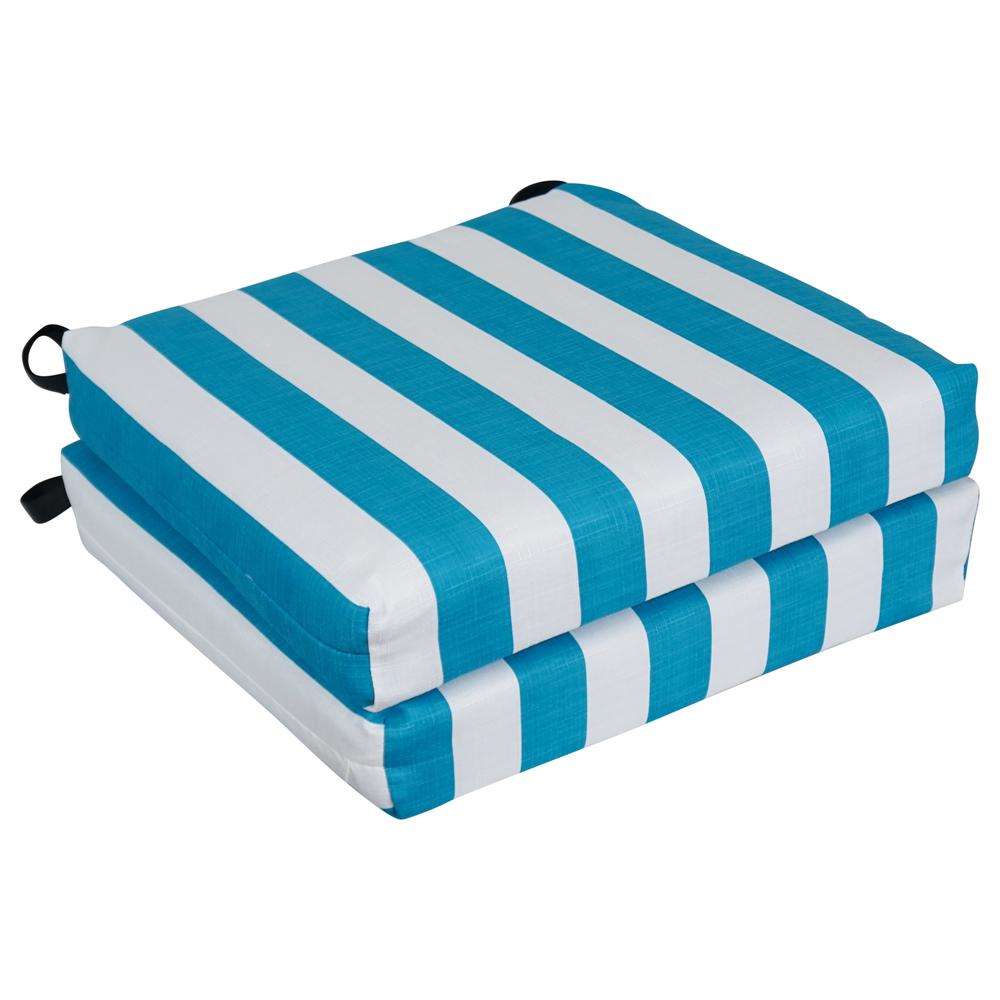 20-inch by 19-inch Patterned Outdoor Chair Cushions (Set of 2)  93454-2CH-OD-211. Picture 1