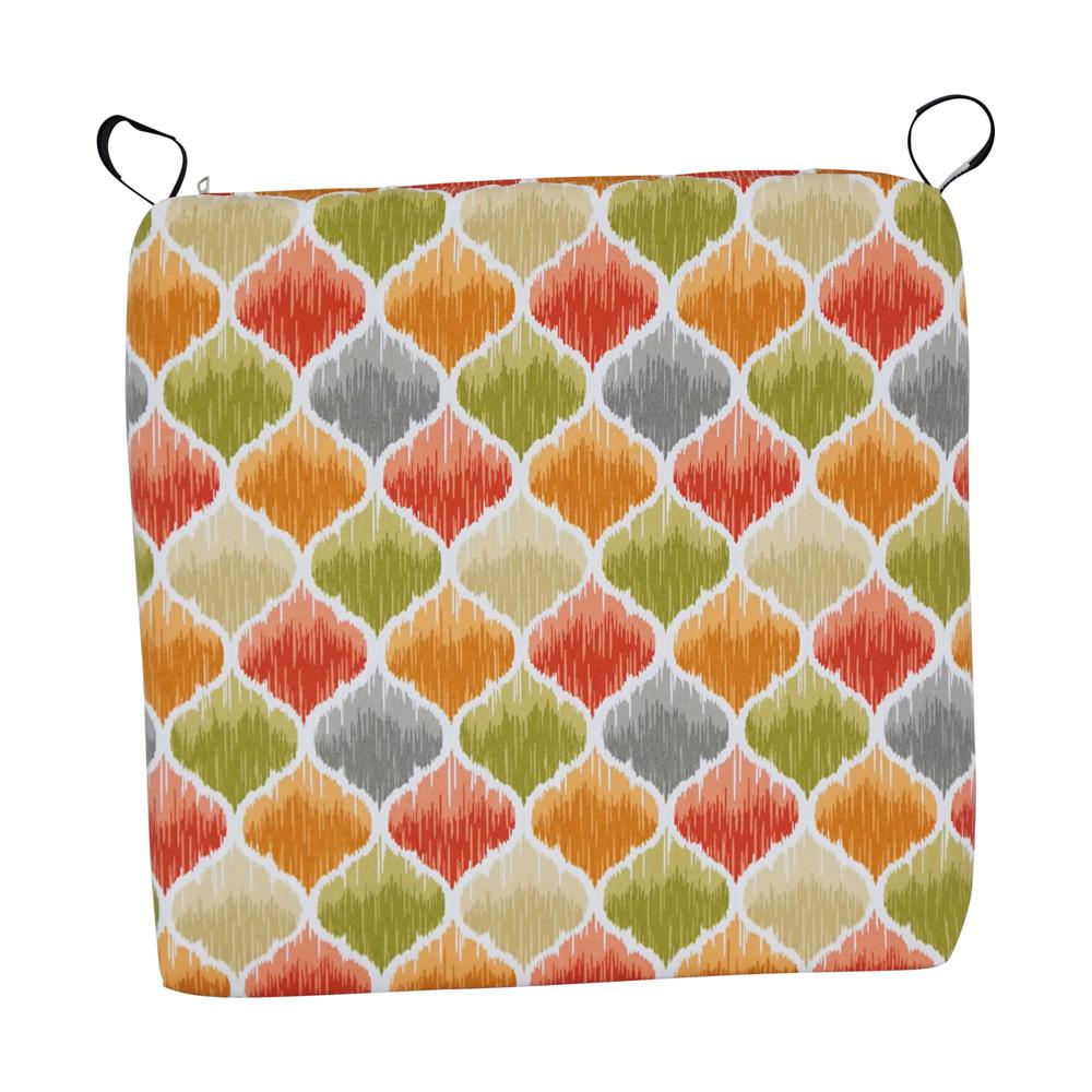 20-inch by 19-inch Patterned Outdoor Chair Cushions (Set of 2)  93454-2CH-OD-220. Picture 2