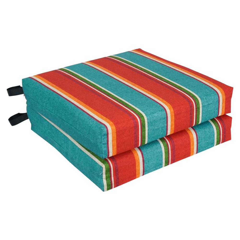20-inch by 19-inch Patterned Outdoor Chair Cushions (Set of 2)  93454-2CH-OD-233. Picture 1