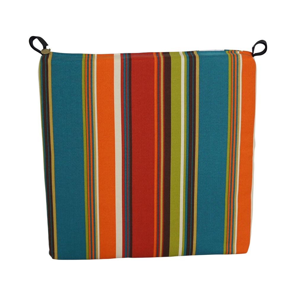 20-inch by 19-inch Patterned Outdoor Spun Polyester Chair Cushion. Picture 2