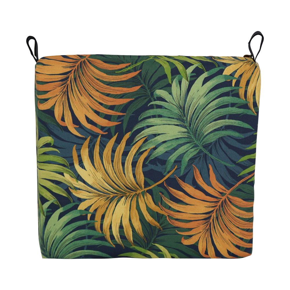20-inch by 19-inch Patterned Outdoor Spun Polyester Chair Cushion. Picture 2