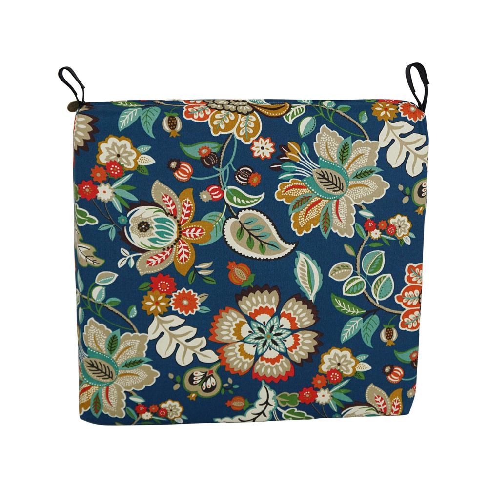 20-inch by 19-inch Patterned Outdoor Spun Polyester Chair Cushion. Picture 2