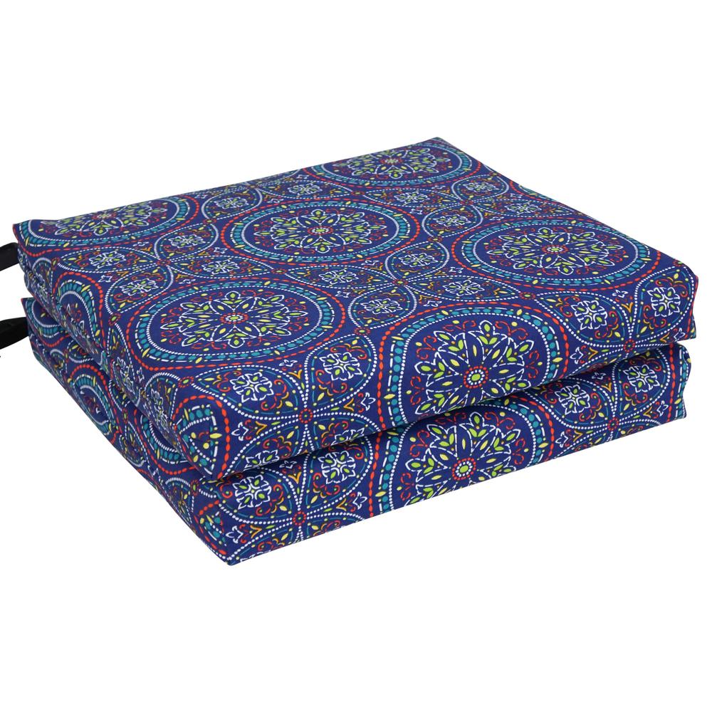 20-inch by 19-inch Patterned Outdoor Chair Cushions (Set of 4)  93454-4CH-OD-100. Picture 1