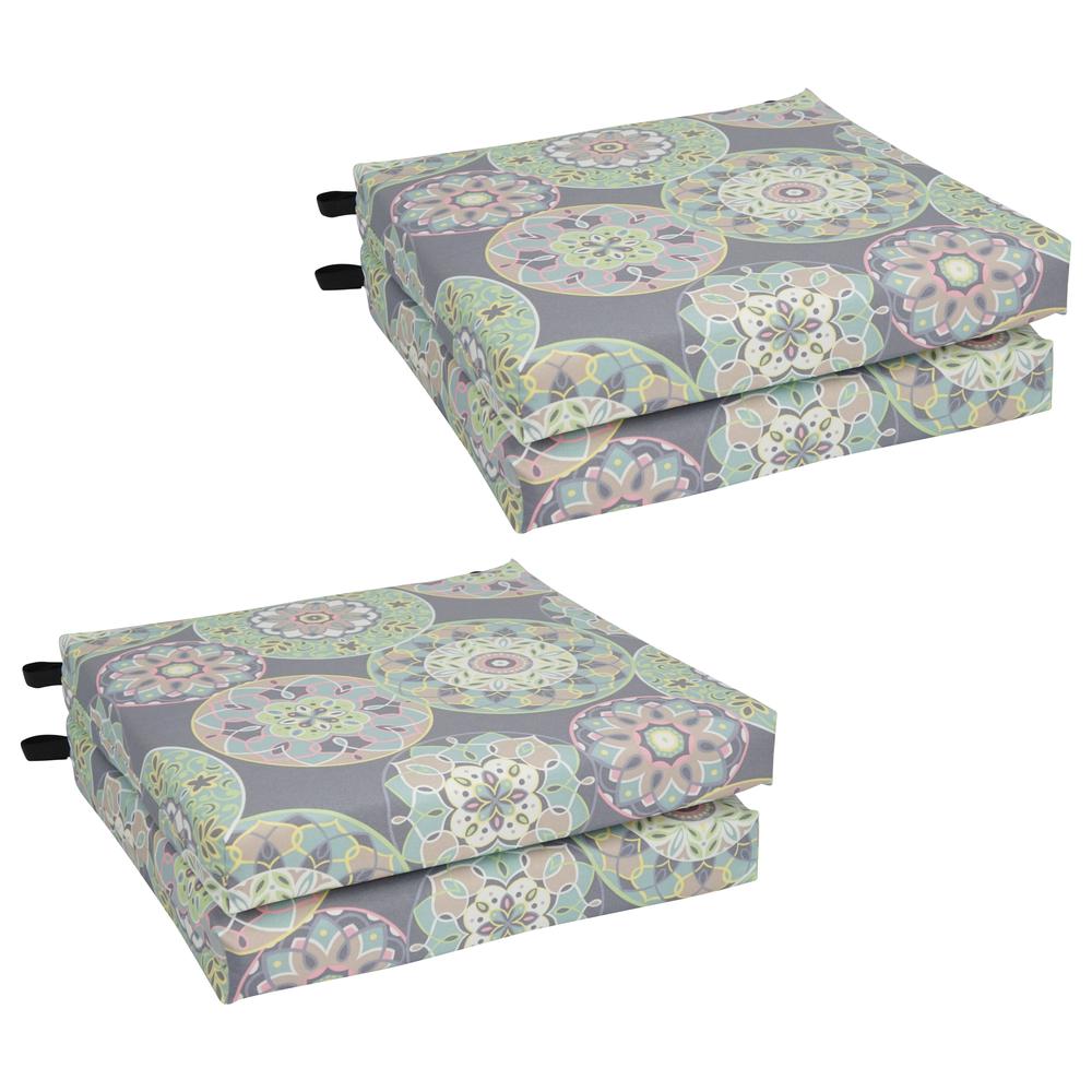 20-inch by 19-inch Patterned Outdoor Chair Cushions (Set of 4)  93454-4CH-OD-106. Picture 1