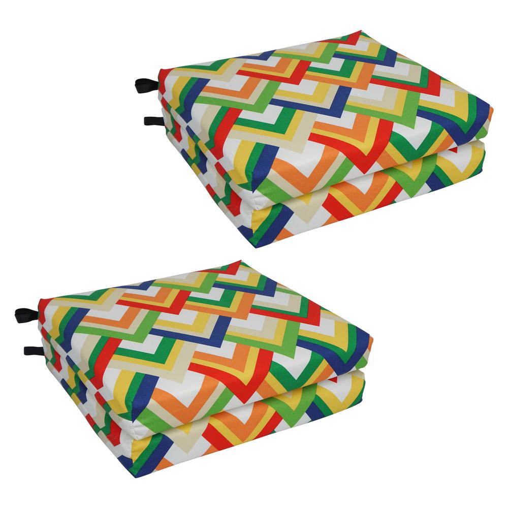 20-inch by 19-inch Patterned Outdoor Chair Cushions (Set of 4)  93454-4CH-OD-119. Picture 1