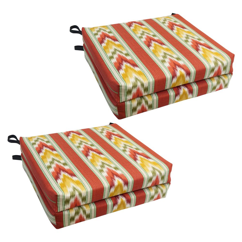 20-inch by 19-inch Patterned Outdoor Chair Cushions (Set of 4)  93454-4CH-OD-162. Picture 1