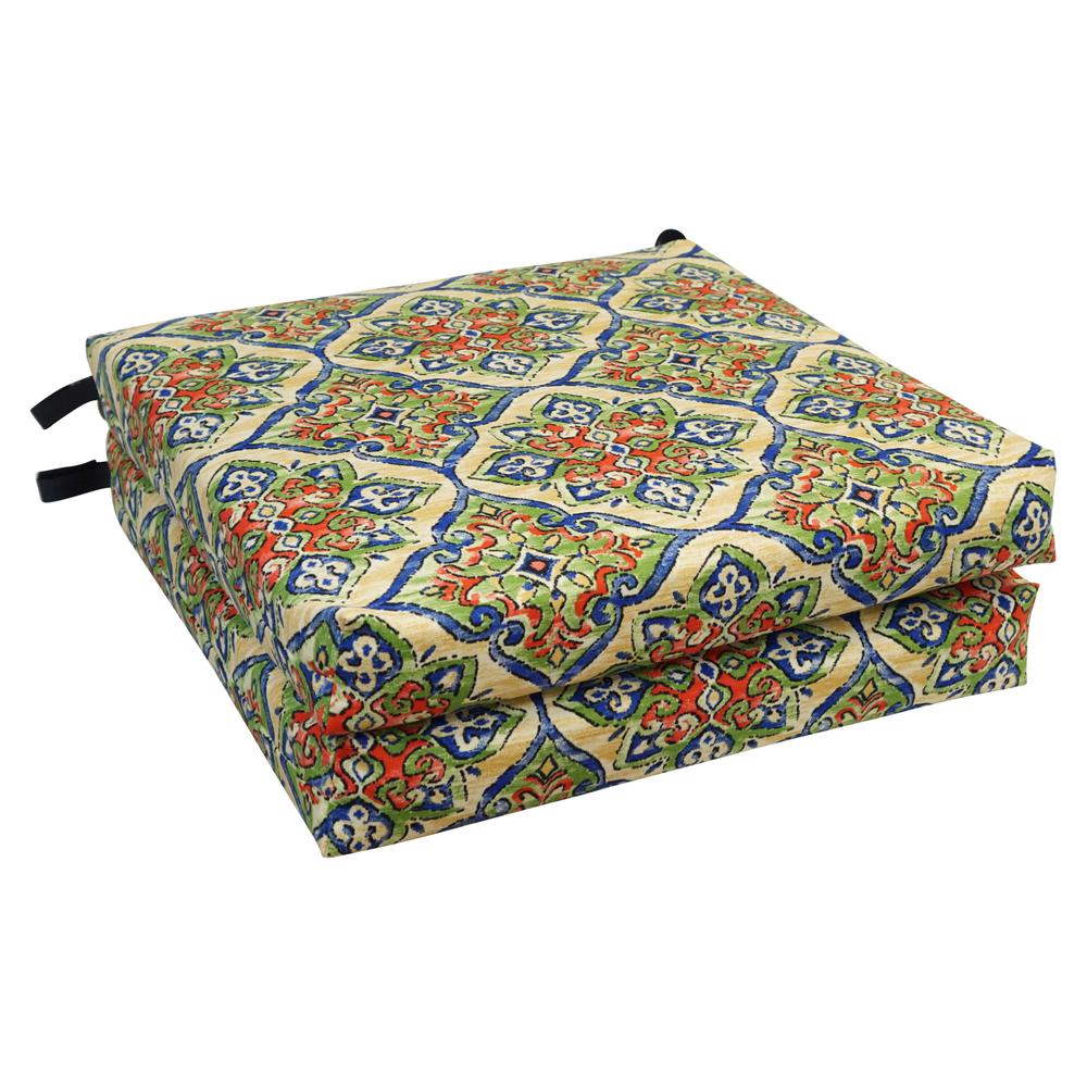 20-inch by 19-inch Patterned Outdoor Chair Cushions (Set of 4)  93454-4CH-OD-189. Picture 1