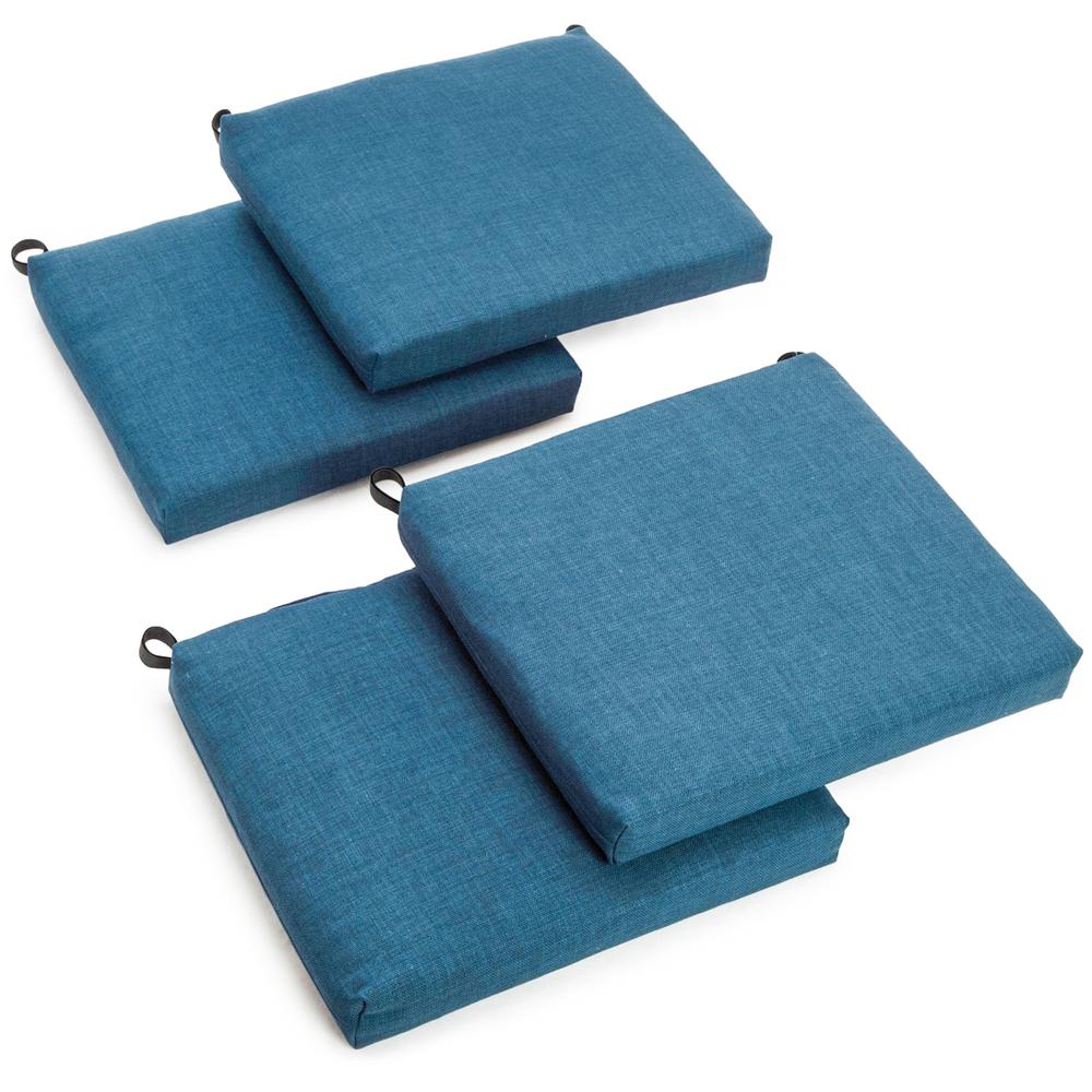 20-inch by 19-inch Solid Outdoor Spun Polyester Chair Cushion. Picture 1